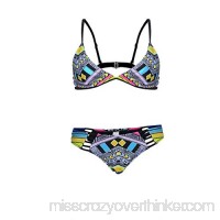 B2keevin Fashion Women Split Swimwear Geometri Printed Push-Up Bikini Beachwear Swimsuit. Camouflage B07PNHFZ72